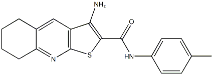 3-amino-N-(4-methylphenyl)-5,6,7,8-tetrahydrothieno[2,3-b]quinoline-2-carboxamide,,结构式