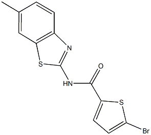 5-bromo-N-(6-methyl-1,3-benzothiazol-2-yl)-2-thiophenecarboxamide Structure