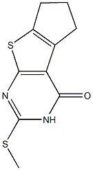 2-(methylsulfanyl)-3,5,6,7-tetrahydro-4H-cyclopenta[4,5]thieno[2,3-d]pyrimidin-4-one Struktur