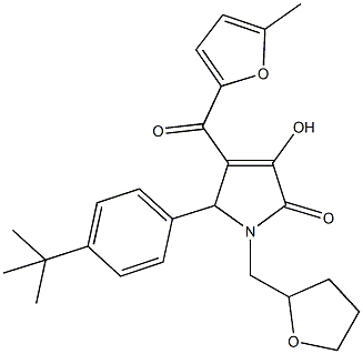 5-(4-tert-butylphenyl)-3-hydroxy-4-(5-methyl-2-furoyl)-1-(tetrahydro-2-furanylmethyl)-1,5-dihydro-2H-pyrrol-2-one Structure