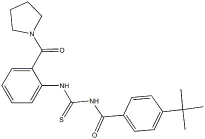 N-(4-tert-butylbenzoyl)-N'-[2-(1-pyrrolidinylcarbonyl)phenyl]thiourea,,结构式