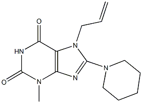 7-allyl-3-methyl-8-(1-piperidinyl)-3,7-dihydro-1H-purine-2,6-dione Struktur