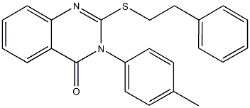 3-(4-methylphenyl)-2-[(2-phenylethyl)sulfanyl]-4(3H)-quinazolinone,,结构式