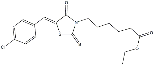 ethyl 6-[5-(4-chlorobenzylidene)-4-oxo-2-thioxo-1,3-thiazolidin-3-yl]hexanoate Structure