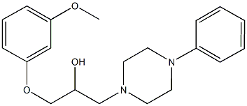 1-(3-methoxyphenoxy)-3-(4-phenyl-1-piperazinyl)-2-propanol,,结构式