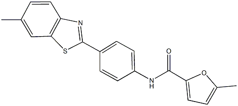 5-methyl-N-[4-(6-methyl-1,3-benzothiazol-2-yl)phenyl]-2-furamide Struktur
