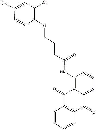 4-(2,4-dichlorophenoxy)-N-(9,10-dioxo-9,10-dihydroanthracen-1-yl)butanamide 化学構造式