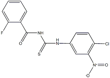 N-{4-chloro-3-nitrophenyl}-N'-(2-fluorobenzoyl)thiourea Struktur