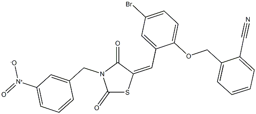 2-({4-bromo-2-[(3-{3-nitrobenzyl}-2,4-dioxo-1,3-thiazolidin-5-ylidene)methyl]phenoxy}methyl)benzonitrile Structure