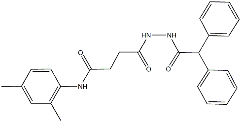 N-(2,4-dimethylphenyl)-4-[2-(diphenylacetyl)hydrazino]-4-oxobutanamide 化学構造式