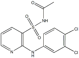 N-acetyl-2-(3,4-dichloroanilino)-3-pyridinesulfonamide Structure