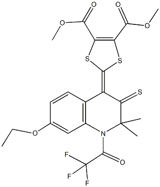 dimethyl 2-(7-ethoxy-2,2-dimethyl-3-thioxo-1-(trifluoroacetyl)-2,3-dihydro-4(1H)-quinolinylidene)-1,3-dithiole-4,5-dicarboxylate