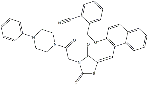 2-({[1-({2,4-dioxo-3-[2-oxo-2-(4-phenyl-1-piperazinyl)ethyl]-1,3-thiazolidin-5-ylidene}methyl)-2-naphthyl]oxy}methyl)benzonitrile