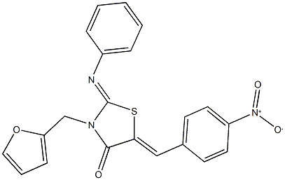 3-(2-furylmethyl)-5-{4-nitrobenzylidene}-2-(phenylimino)-1,3-thiazolidin-4-one|