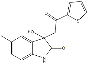 3-hydroxy-5-methyl-3-[2-oxo-2-(2-thienyl)ethyl]-1,3-dihydro-2H-indol-2-one Structure