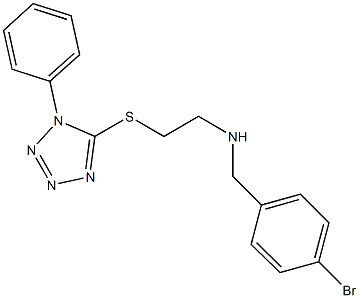 N-(4-bromobenzyl)-N-{2-[(1-phenyl-1H-tetraazol-5-yl)sulfanyl]ethyl}amine 化学構造式