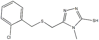 5-{[(2-chlorobenzyl)sulfanyl]methyl}-4-methyl-4H-1,2,4-triazole-3-thiol,,结构式