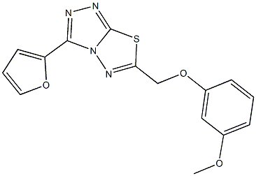 3-(2-furyl)-6-[(3-methoxyphenoxy)methyl][1,2,4]triazolo[3,4-b][1,3,4]thiadiazole Structure