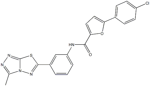5-(4-chlorophenyl)-N-[3-(3-methyl[1,2,4]triazolo[3,4-b][1,3,4]thiadiazol-6-yl)phenyl]-2-furamide,,结构式