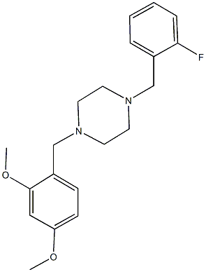 2-{[4-(2-fluorobenzyl)-1-piperazinyl]methyl}-5-methoxyphenyl methyl ether Struktur