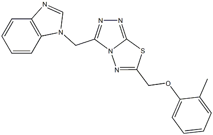 [3-(1H-benzimidazol-1-ylmethyl)[1,2,4]triazolo[3,4-b][1,3,4]thiadiazol-6-yl]methyl 2-methylphenyl ether Structure