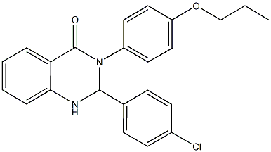 2-(4-chlorophenyl)-3-(4-propoxyphenyl)-2,3-dihydro-4(1H)-quinazolinone,,结构式