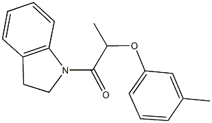 2-(2,3-dihydro-1H-indol-1-yl)-1-methyl-2-oxoethyl 3-methylphenyl ether 结构式