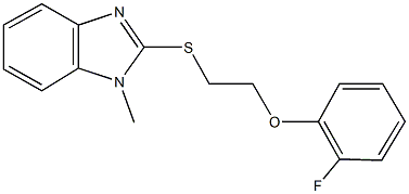 2-{[2-(2-fluorophenoxy)ethyl]sulfanyl}-1-methyl-1H-benzimidazole Struktur