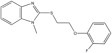 2-{[2-(2-fluorophenoxy)ethyl]sulfanyl}-1-methyl-1H-benzimidazole,,结构式