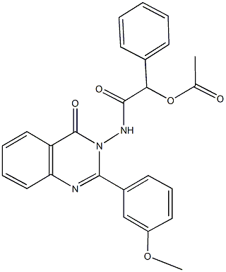 2-[(2-(3-methoxyphenyl)-4-oxoquinazolin-3(4H)-yl)amino]-2-oxo-1-phenylethyl acetate 化学構造式