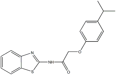 N-(1,3-benzothiazol-2-yl)-2-(4-isopropylphenoxy)acetamide,,结构式