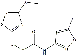 N-(5-methyl-3-isoxazolyl)-2-{[3-(methylsulfanyl)-1,2,4-thiadiazol-5-yl]sulfanyl}acetamide