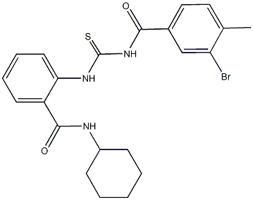 2-({[(3-bromo-4-methylbenzoyl)amino]carbothioyl}amino)-N-cyclohexylbenzamide Structure