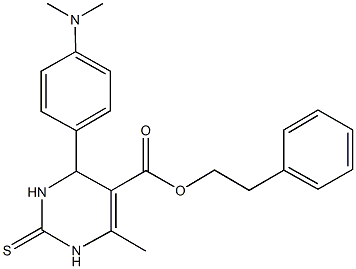 2-phenylethyl 4-[4-(dimethylamino)phenyl]-6-methyl-2-thioxo-1,2,3,4-tetrahydro-5-pyrimidinecarboxylate Struktur