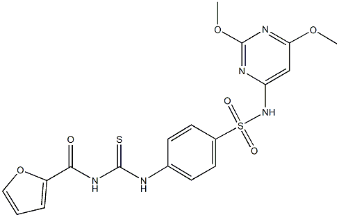 N-(2,6-dimethoxy-4-pyrimidinyl)-4-{[(2-furoylamino)carbothioyl]amino}benzenesulfonamide Structure