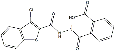 2-({2-[(3-chloro-1-benzothien-2-yl)carbonyl]hydrazino}carbonyl)benzoic acid,,结构式