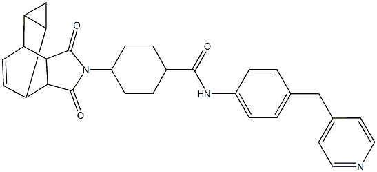 4-(3,5-dioxo-4-azatetracyclo[5.3.2.0~2,6~.0~8,10~]dodec-11-en-4-yl)-N-[4-(4-pyridinylmethyl)phenyl]cyclohexanecarboxamide