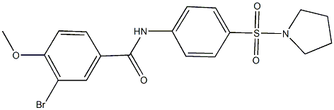 3-bromo-4-methoxy-N-[4-(pyrrolidin-1-ylsulfonyl)phenyl]benzamide 化学構造式