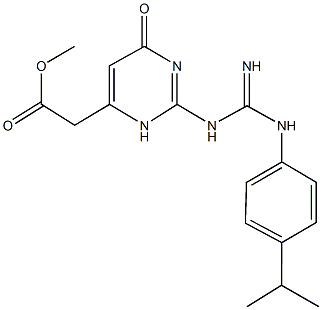 methyl(2-{[imino(4-isopropylanilino)methyl]amino}-6-oxo-3,6-dihydro-4-pyrimidinyl)acetate Structure