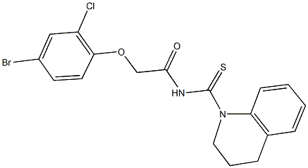 2-(4-bromo-2-chlorophenoxy)-N-(3,4-dihydro-1(2H)-quinolinylcarbothioyl)acetamide 化学構造式