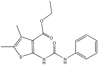 ethyl 2-[(anilinocarbonyl)amino]-4,5-dimethyl-3-thiophenecarboxylate,,结构式