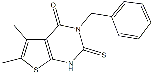 3-benzyl-5,6-dimethyl-2-thioxo-2,3-dihydrothieno[2,3-d]pyrimidin-4(1H)-one 化学構造式