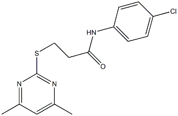 N-(4-chlorophenyl)-3-[(4,6-dimethyl-2-pyrimidinyl)sulfanyl]propanamide Struktur
