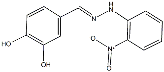 3,4-dihydroxybenzaldehyde {2-nitrophenyl}hydrazone,,结构式