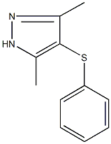 3,5-dimethyl-4-(phenylsulfanyl)-1H-pyrazole 化学構造式
