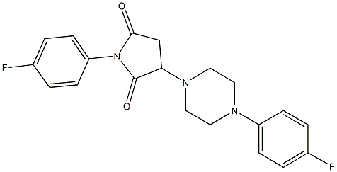 1-(4-fluorophenyl)-3-[4-(4-fluorophenyl)-1-piperazinyl]-2,5-pyrrolidinedione Structure