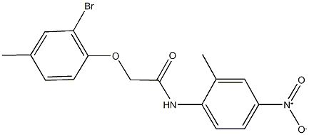 2-(2-bromo-4-methylphenoxy)-N-{4-nitro-2-methylphenyl}acetamide,,结构式