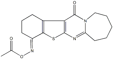 2,3,8,9,10,11-hexahydro[1]benzothieno[2',3':4,5]pyrimido[1,2-a]azepine-4,13(1H,7H)-dione 4-(O-acetyloxime) Struktur