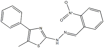 2-nitrobenzaldehyde (5-methyl-4-phenyl-1,3-thiazol-2-yl)hydrazone 化学構造式