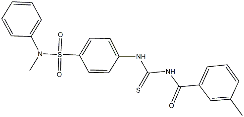 N-methyl-4-({[(3-methylbenzoyl)amino]carbothioyl}amino)-N-phenylbenzenesulfonamide,,结构式